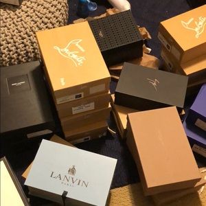Empty luxury shoe boxes